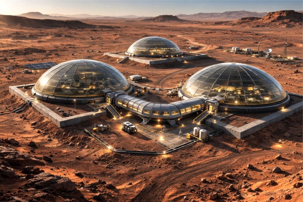 Mars colony biosphere — structural composites concept